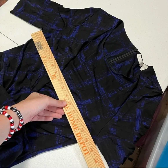 Hugo Boss Blue Black Sheath Career Dress Small I - Picture 10 of 10